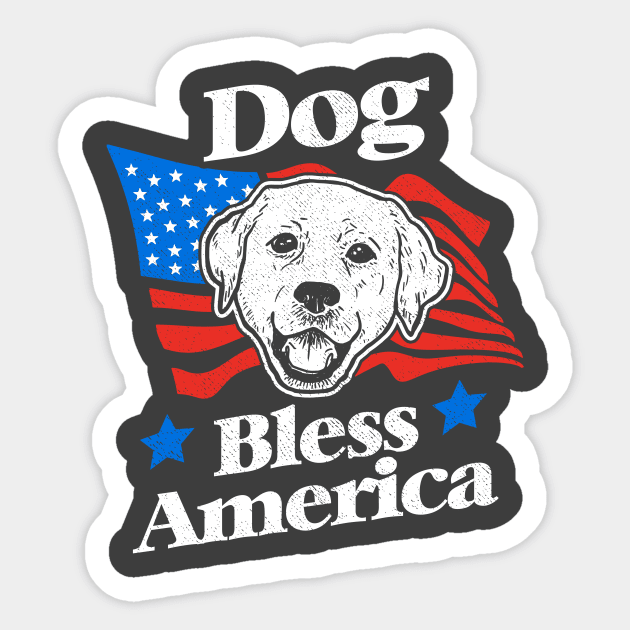 Dog Bless America Sticker by dumbshirts